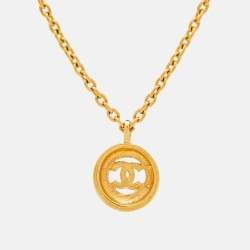 Pre Owned Chanel CC Gold Tone Necklace