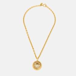 Pre Owned Chanel CC Gold Tone Necklace
