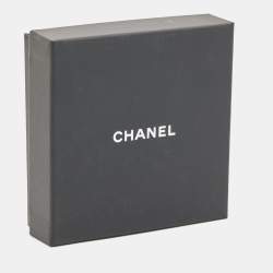 Pre Owned Chanel CC Black Composite Crystals Silver Tone Dangle Earrings
