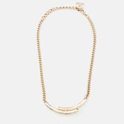 Pre Owned Chanel CC Crystals Gold Tone Choker Necklace