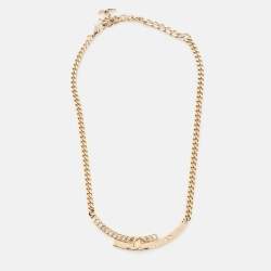 Pre Owned Chanel CC Crystals Gold Tone Choker Necklace