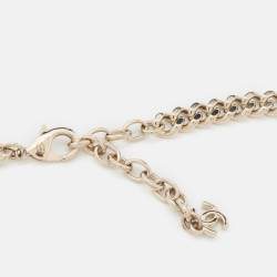Pre Owned Chanel Resin Crystals Gold Tone Choker Necklace
