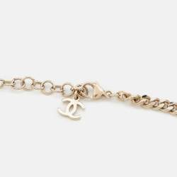 Pre Owned Chanel CC Crystals Gold Tone Choker Necklace