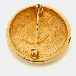 Pre Owned Chanel CC Vintage Gold Tone Brooch