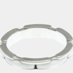 Chanel Silver Ceramic 18k White Gold Ultra Collection Ring Small Size