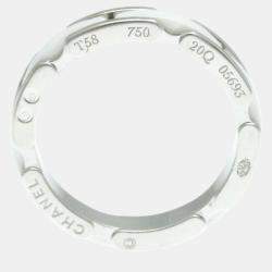 Chanel Silver Ceramic 18k White Gold Ultra Collection Ring Small Size
