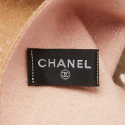 Pre Owned Chanel Beige/Pink Ombre CC Lurex Cashmere Fringed Muffler