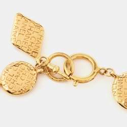 Pre Owned Chanel Logo Gold Tone Necklace
