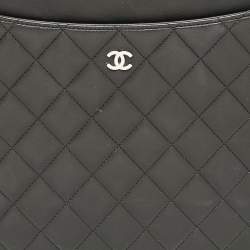 Pre Owned Chanel Black Quilted Leather CC iPad Case