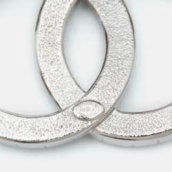 Pre Owned Chanel CC Crystals Silver Tone Brooch