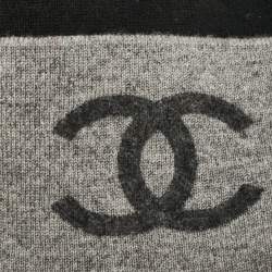 Pre Owned Chanel Black/Grey CC Cashmere Beanie