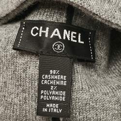 Pre Owned Chanel Black/Grey CC Cashmere Beanie