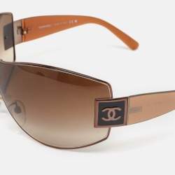 Chanel Brown Gradient CC 4114 Oversized Shield Sunglasses