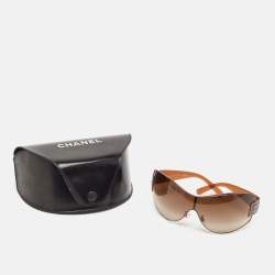 Chanel Brown Gradient CC 4114 Oversized Shield Sunglasses