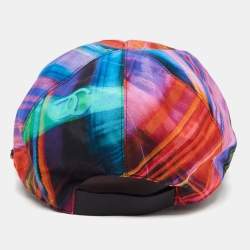 Pre Owned Chanel Multicolor Printed Silk Baseball Cap One Size 