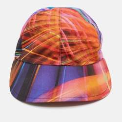 Pre Owned Chanel Multicolor Printed Silk Baseball Cap One Size 