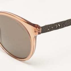 Chanel Bronze/Black 5440 Logo Metal Cat Eye Sunglasses