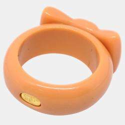 Chanel Orange Rhinestone Ring EU 53