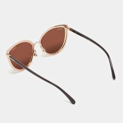 Pre Owned Chanel Rose Gold/Brown Mirrored 422 Cat Eye Sunglasses