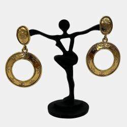 Chanel Vintage Gold Hoop Earrings