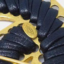 Chanel Black Gold CC Brooch Pin