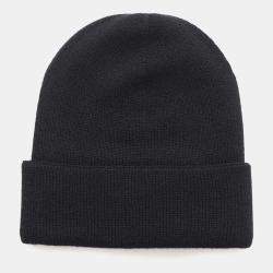 Chanel Black Cashmere Rhinestone CC Logo Heart Motif Knit Cap