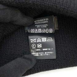 Chanel Black Cashmere Rhinestone CC Logo Heart Motif Knit Cap