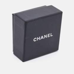 Pre Owned Chanel CC Two Tone Metal Clip on Earrings