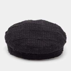 Chanel Black Fantasy Tweed Cap M
