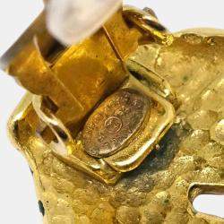 Chanel Gold Plated Rhombus Clip-On Earrings