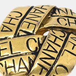 Chanel Gold Plated Rhombus Clip-On Earrings