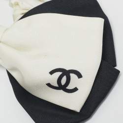 Chanel Black Silk Bow Scrunchie 