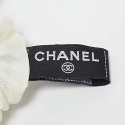 Chanel Black Silk Bow Scrunchie 