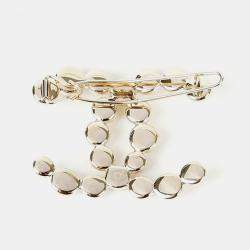 Chanel Gold-Tone Metal CC Logo Hair Clip