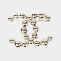 Chanel Gold-Tone Metal CC Logo Hair Clip