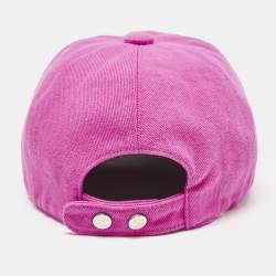 Pre Owned Chanel Pink CC Embroidered Cotton Baseball Cap Size 56