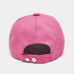 Pre Owned Chanel Pink CC Embroidered Cotton Baseball Cap Size 56