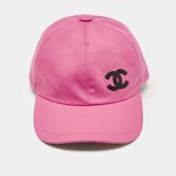 Pre Owned Chanel Pink CC Embroidered Cotton Baseball Cap Size 56