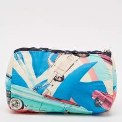 Chanel Multicolor Car Printed Fabric Cosmetic Pouch