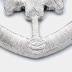 Chanel Crystals Silver Tone Shield Brooch