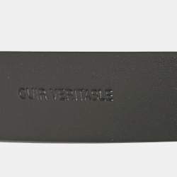 Pre Owned Chanel Black Leather CC Crystals Belt 80CM