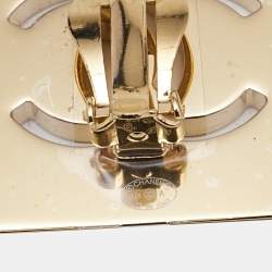 مملوكة مسبقًا Chanel CC Enamel Gold Tone Earrings