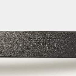 Chanel Black Leather CC Crystals Buckle Belt 85CM