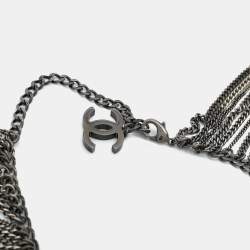 Pre Owned Chanel Ombré Chain Fringe Two Tone Metal Necklace