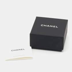 Pre Owned Chanel CC Crystal Embellished Faux Pearl Silver Tone Drop Earrings