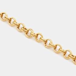 Chanel CC Mirror Gold Tone Medallion Necklace