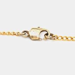 Pre Owned Chanel CC Heart Enamel Gold Tone Necklace