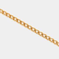 Pre Owned Chanel CC Heart Enamel Gold Tone Necklace