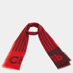 Chanel Red Stripe Cashmere Stole