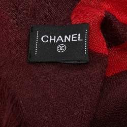 Chanel Red Stripe Cashmere Stole